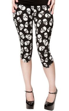 Sour Puss Skull Leggings 3/4 length