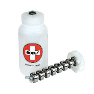 Bones bearings cleaning bottle kit holds 8 bearings.