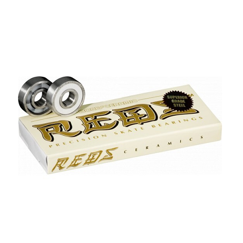 Bones Ceramic Reds bearings ideal for longboards 8 pk