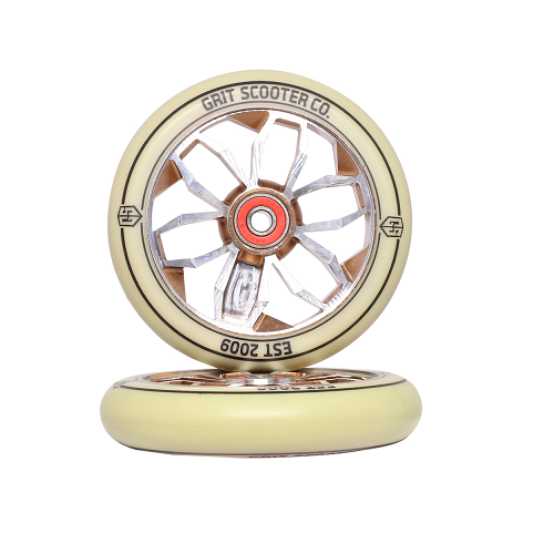 Grit vintage white silver bronze 120mm x 24mm wheels